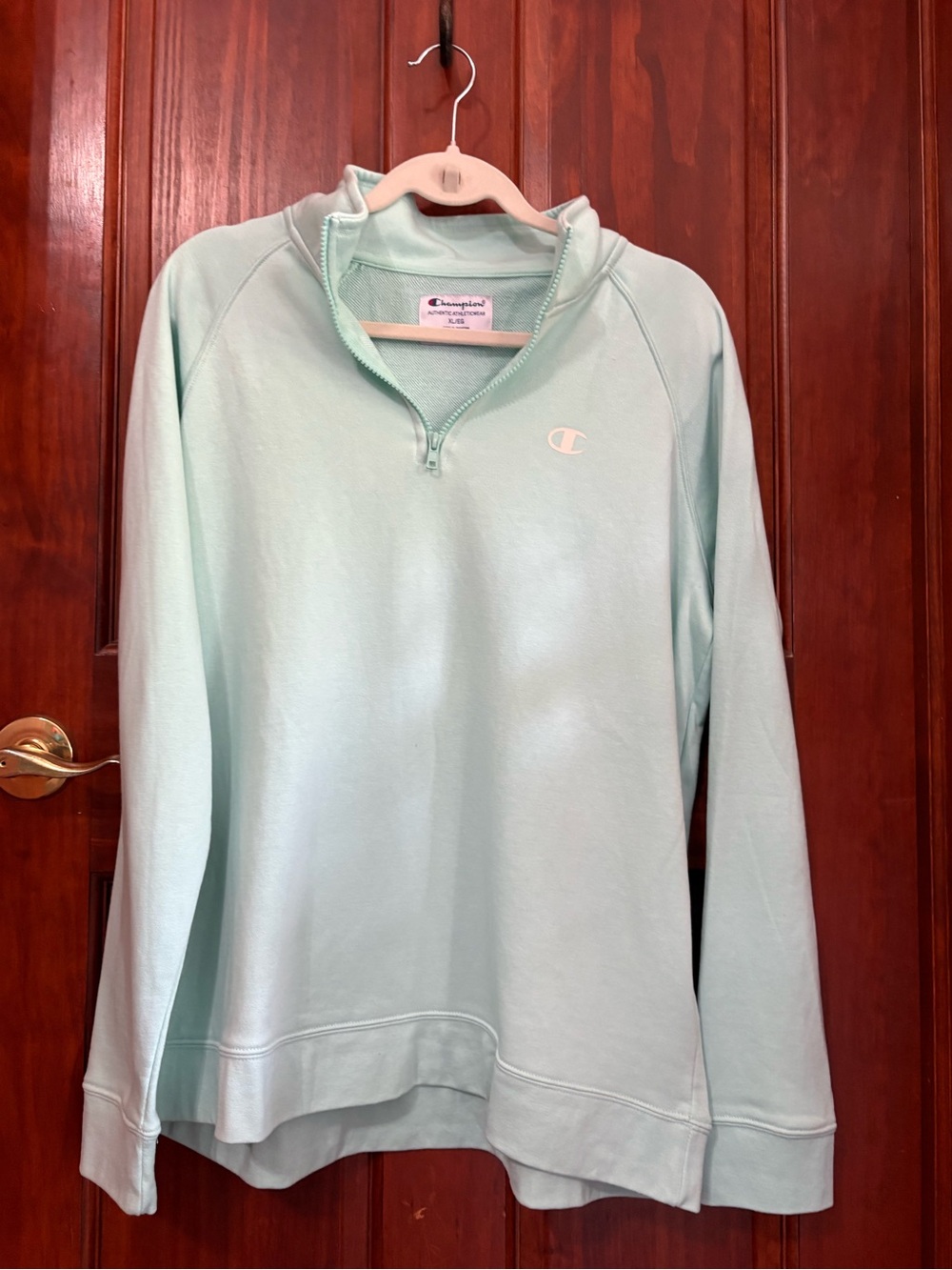 Champion Light Mint Half-Zip Pullover Sweatshirt
